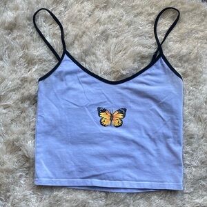 Zaful Cropped Butterfly Tank (S)